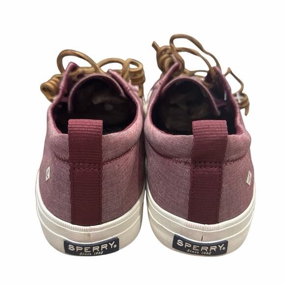 Sperry Crest Vibes Washed Twill Sneakers Fuchsia Pink Womens 12 - Picture 4 of 6
